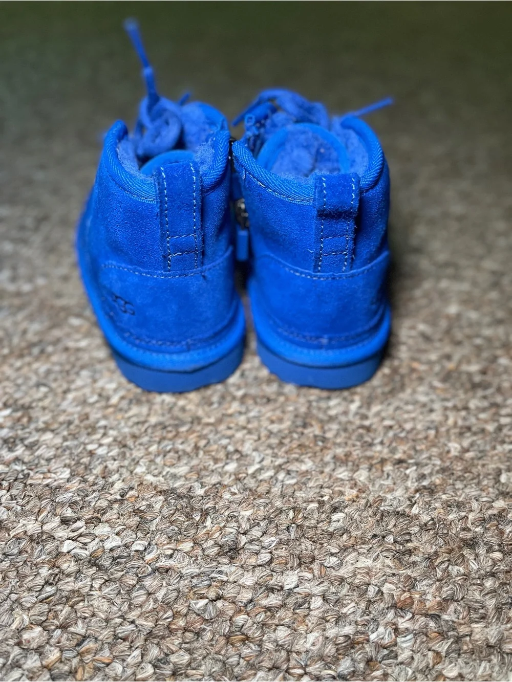 UGG Kids Royal Blue Suede Lace-Up Boots